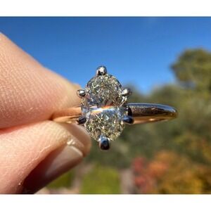 0.89 ct Marquise Cut Diamond Solitaire Engagement Ring 14K Gold VS/SI K-M Color